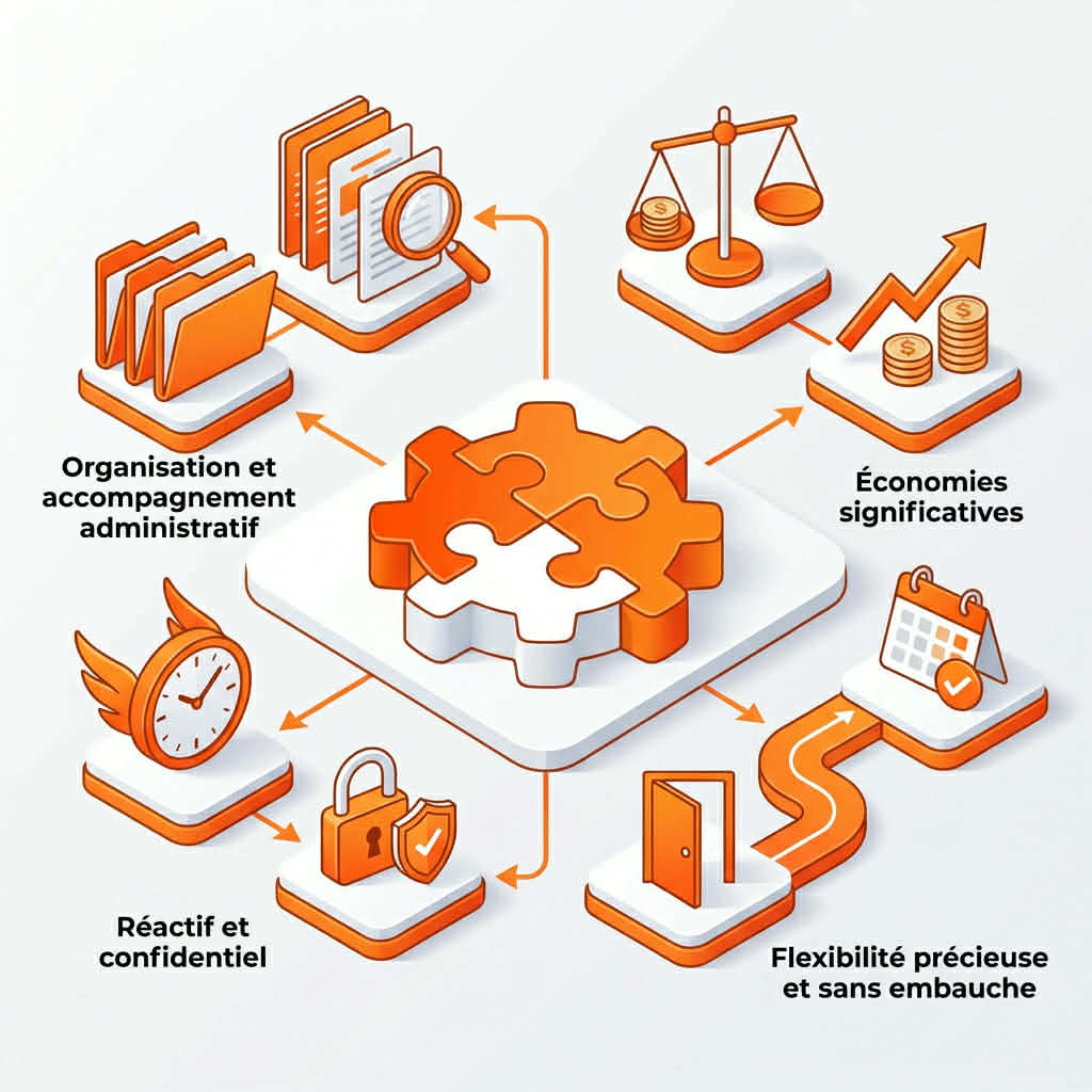 Secrétaire indépendante — organisation et rigueur